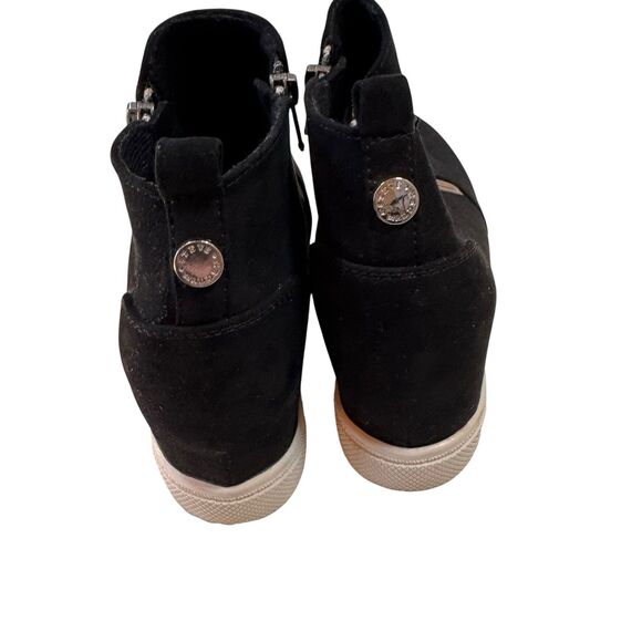 Steve Madden Boots Wedgie Women’s Size 5 Vegan Leather Sneaker Double Zip Black - Picture 6 of 11